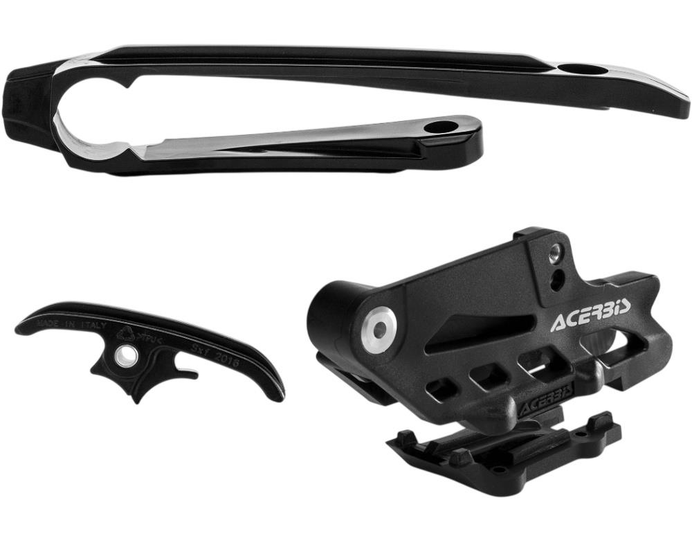 KIT GUIAS CORRENTE KTM EXC-F (17-23) ACERBIS PRETO