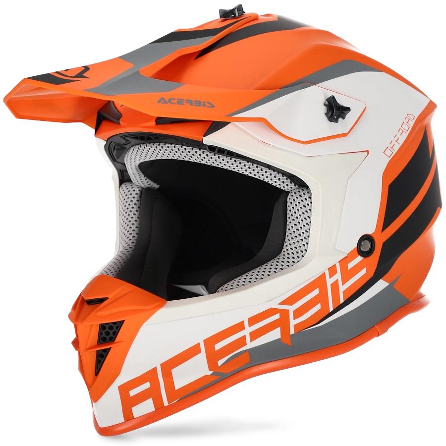 CAPACETE CROSS ACERBIS LINEAR LARANJA/BRANCO S