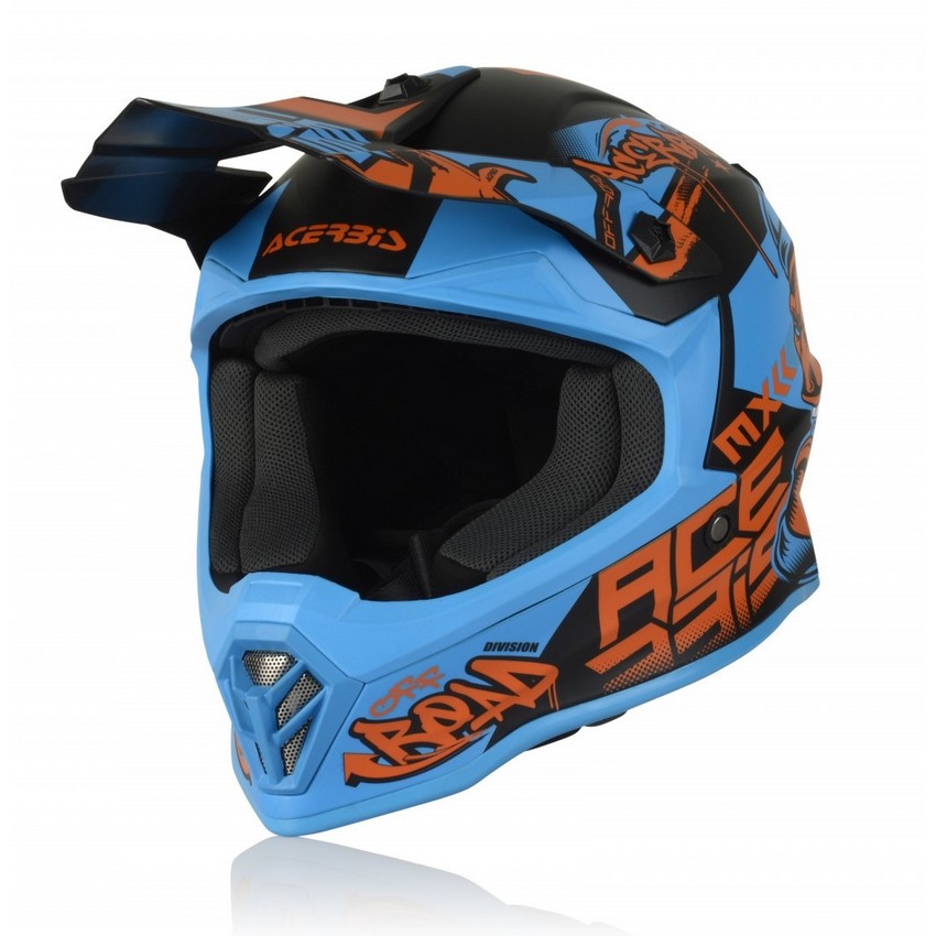 CAPACETE ACERBIS IMPACT STEEL JR AZ/VERM 52