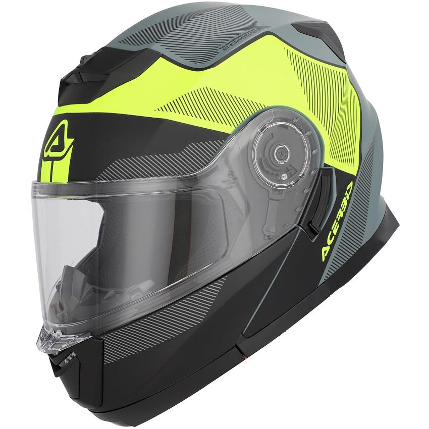 CAPACETE MODULAR ACERBIS SEREL 22.06 PRETO/AMARELO FLUO 2