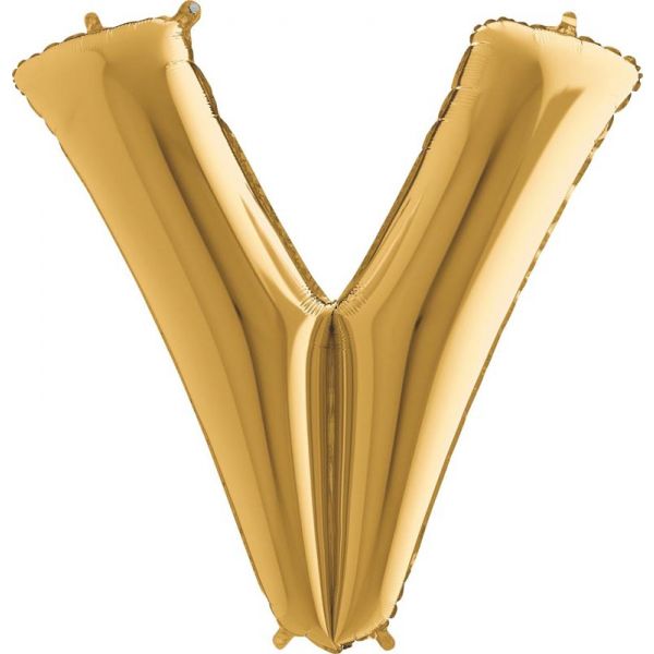 Grabo Balão Foil 40" Letra V Ouro 1 un.