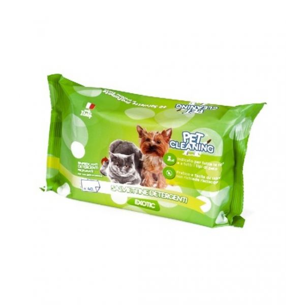 Pet Cleaning Toalhitas de Limpeza para Pelo Exotic x40