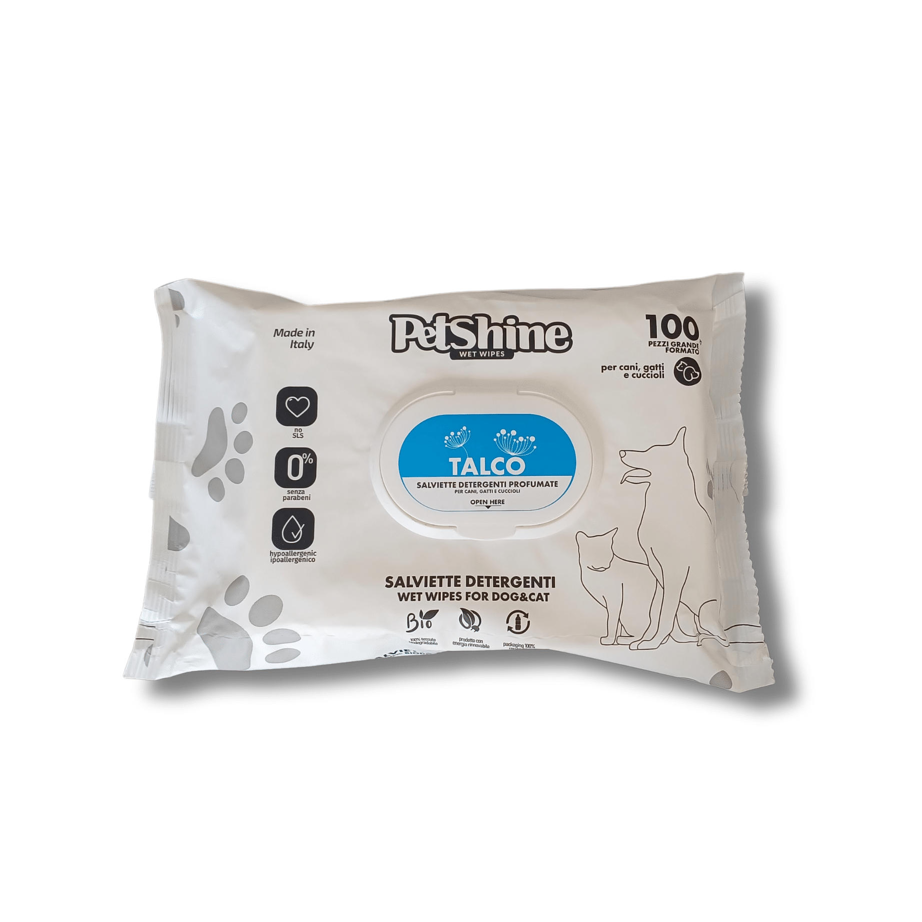 Toalhitas PetShine Talco- 100 unid.