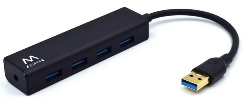 Hub USB Ewent 4 Portas USB 3.1 Gen 1 Com Alimentação
