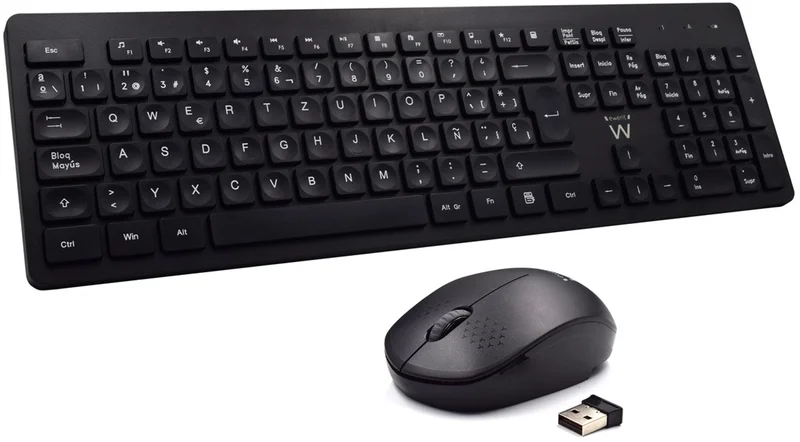 Teclado + Rato Ewent Wireless PT Black