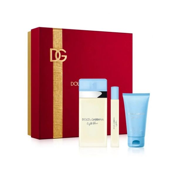 Dolce & Gabbana Light Blue Woman Eau de Toilette 100ml + Loção Corporal 50ml + Eau de Toilette 10ml Coffret