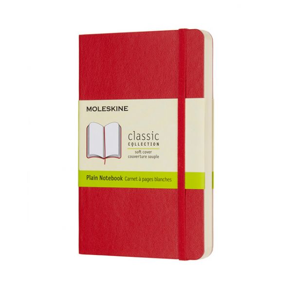 Moleskine Caderno Liso Soft Bolso Vermelho
