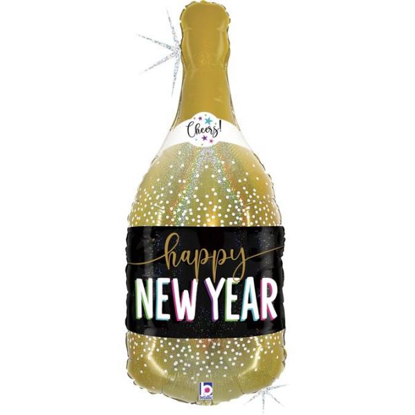 Grabo Balão Foil 36" Garrafa Champanhe Happy New Year Glitter - 460025149