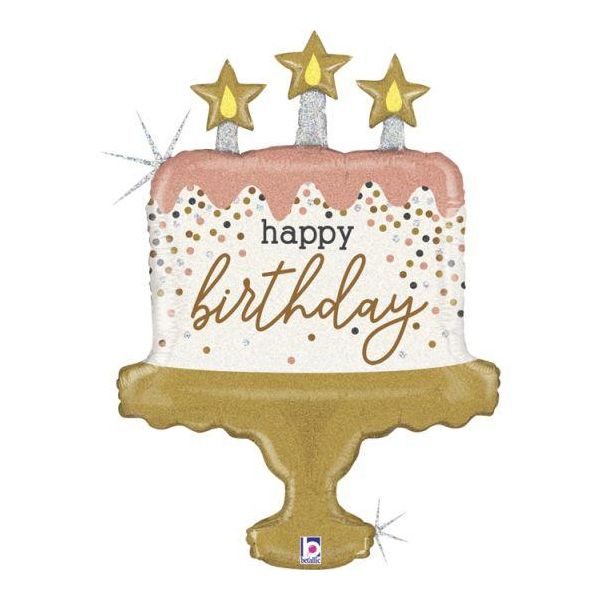 Grabo Balão Foil 33" Happy Birthday Bolo - 460035964