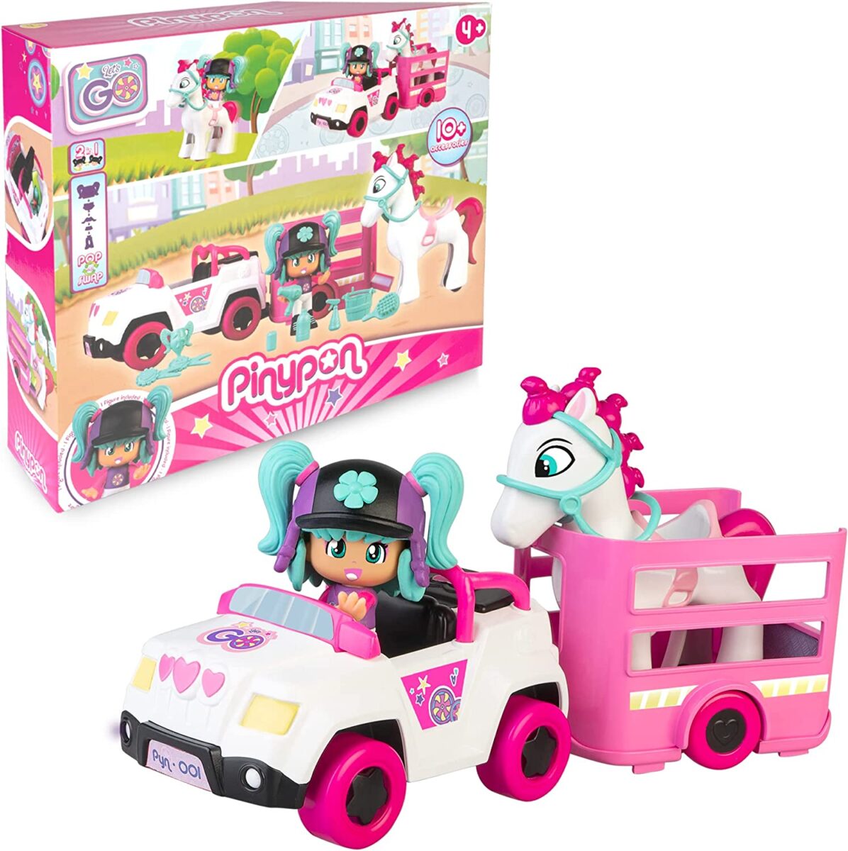 Pinypon Carro com reboque e cavalo