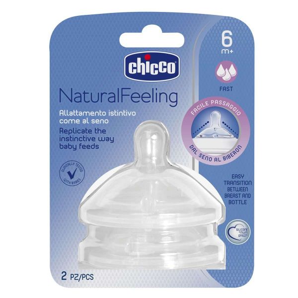 Chicco Tetina NaturalFeeling Silicone 6M+ 2 Unidades