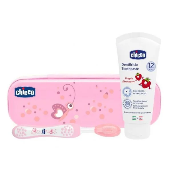 Chicco Estojo Higiene Oral 12M+ Rosa