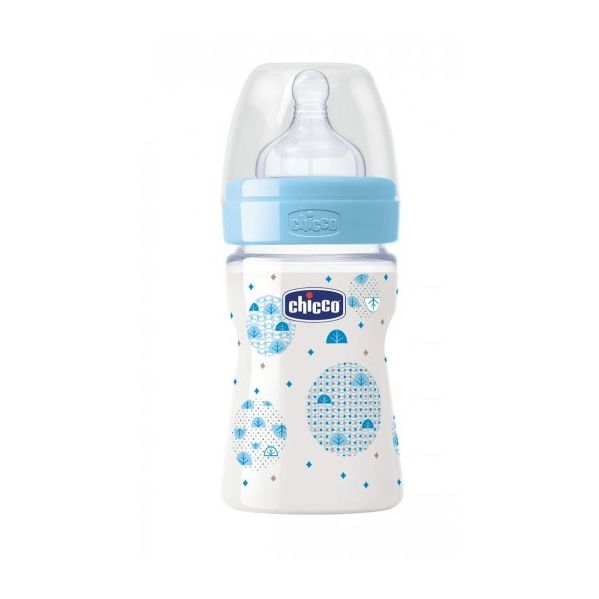 Chicco Benessere Biberão Silicone 0M+ 150ml Azul