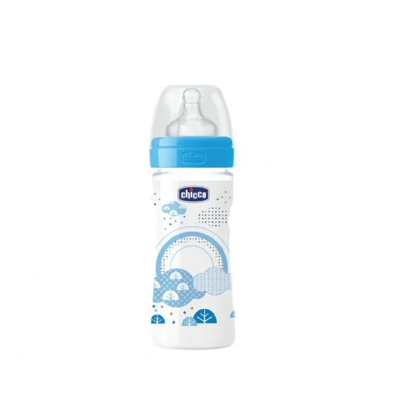 Chicco Biberão Benessere Silicone 2m+ 250ml Azul