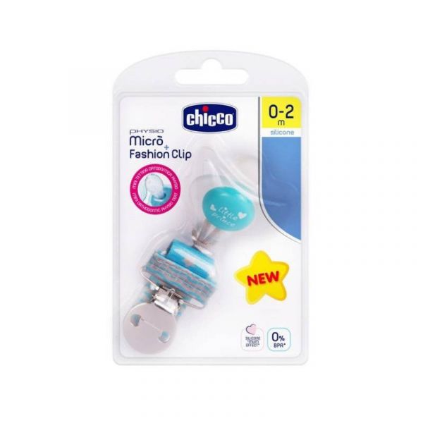 Chicco Chupeta Physio Micro + Clip Azul 0-2M