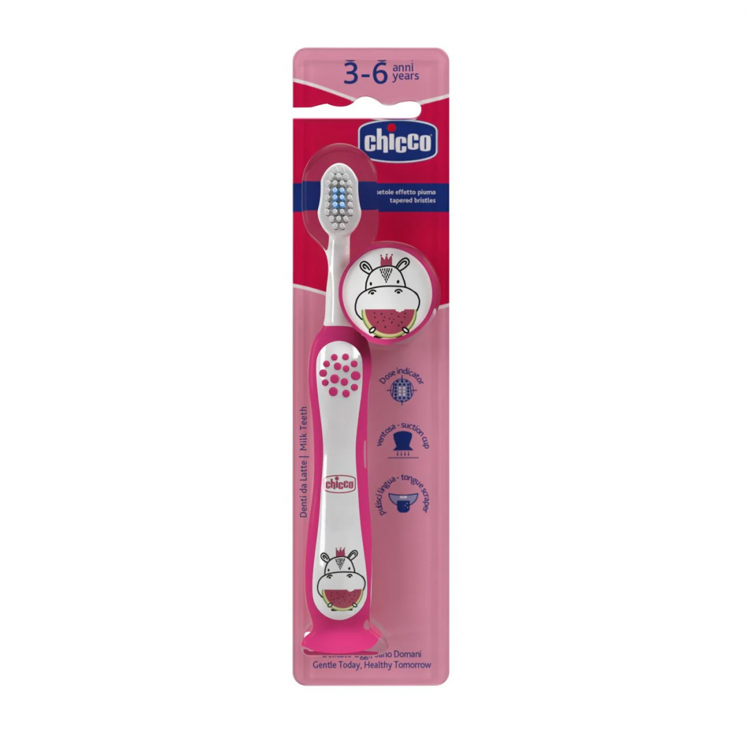 Chicco Escova Dentes Leite Hipopotamo 3-6 A