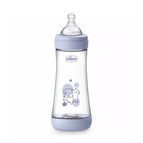 Chicco Biberão Perfect5 Fluxo Rápido Silicone 4m+ 300ml Azul