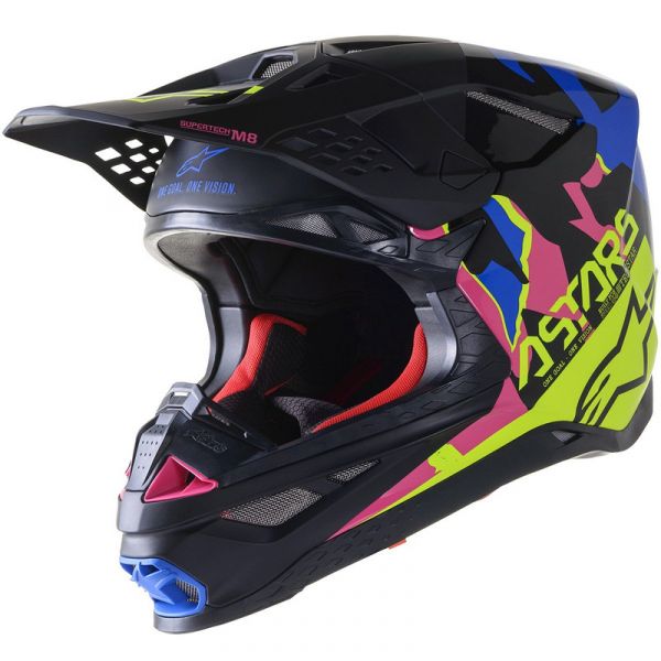 ALPINESTARS Capacete Supertech S-M8 Echo Black / Blue / Yellow Fluo L