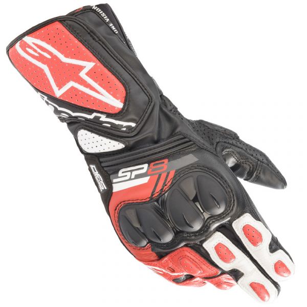 Alpinestars Luvas SP-8 V3 Black / White / Bright Red 3XL - 3558321-1304-3XL