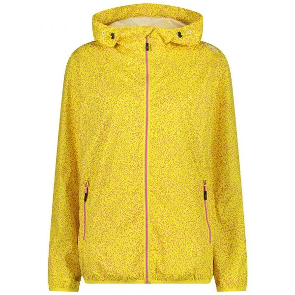 Cmp 31x7296 Rain Fix Hood Jacket Amarelo 2XS Mulher