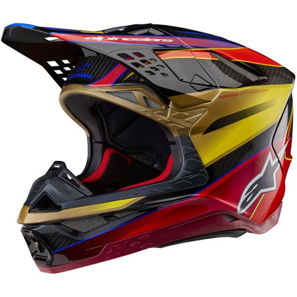 ALPINESTARS Capacete Supertech S-M10 Gold Yellow / Rio Red Glossy L