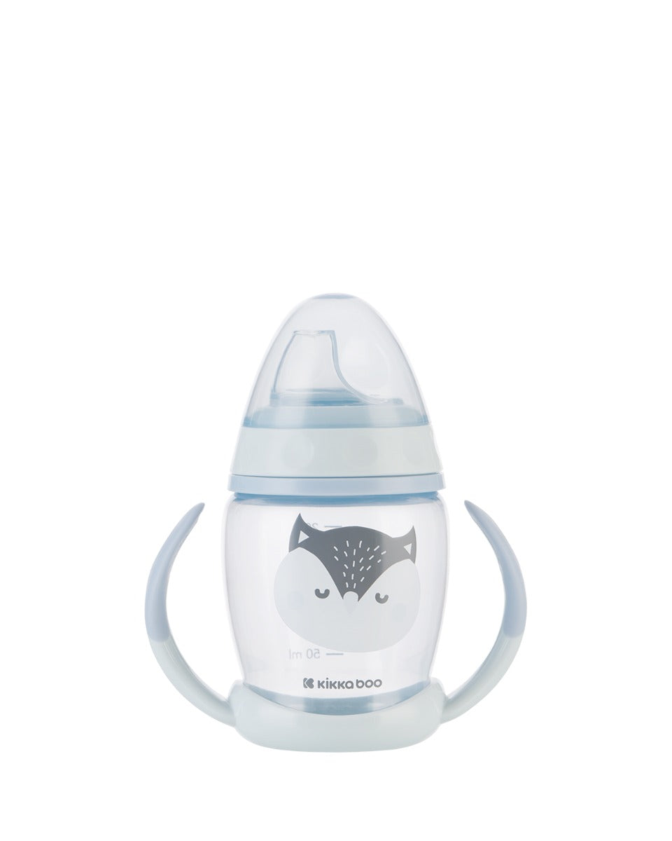 Copo PP Blue Happy Face 200ml com tetina em silicone Kikkaboo