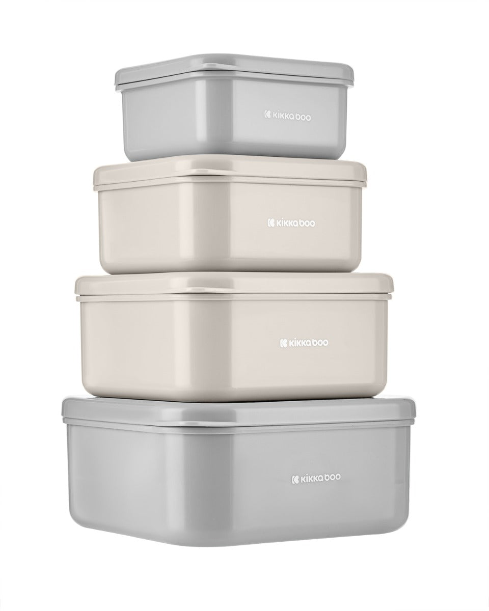 Lancheiras PP 4 unidades Kitty Cat Grey Kikkaboo