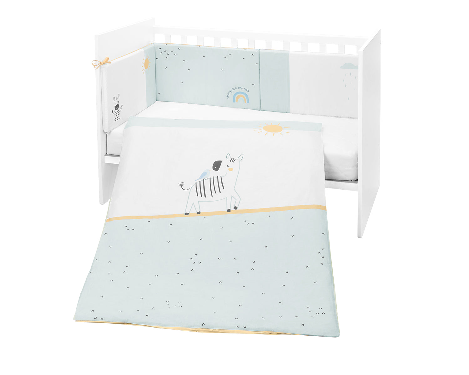 Conjunto de cama de 2 peças estilo UE 60/120 Stripy Friends Kikkaboo