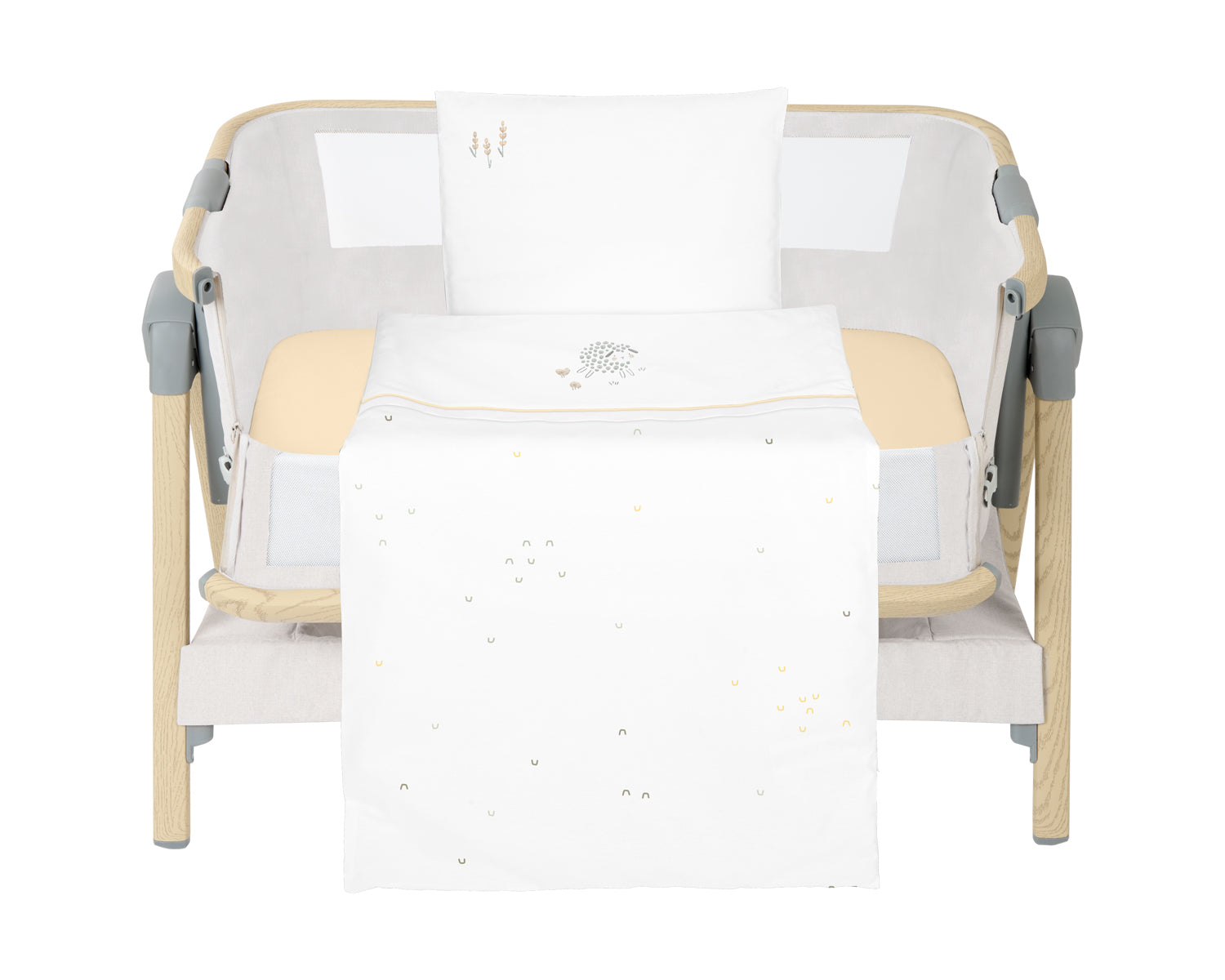 Conjunto de cama para berço pequeno Sleepy Sheep de 3 peças Kikkaboo