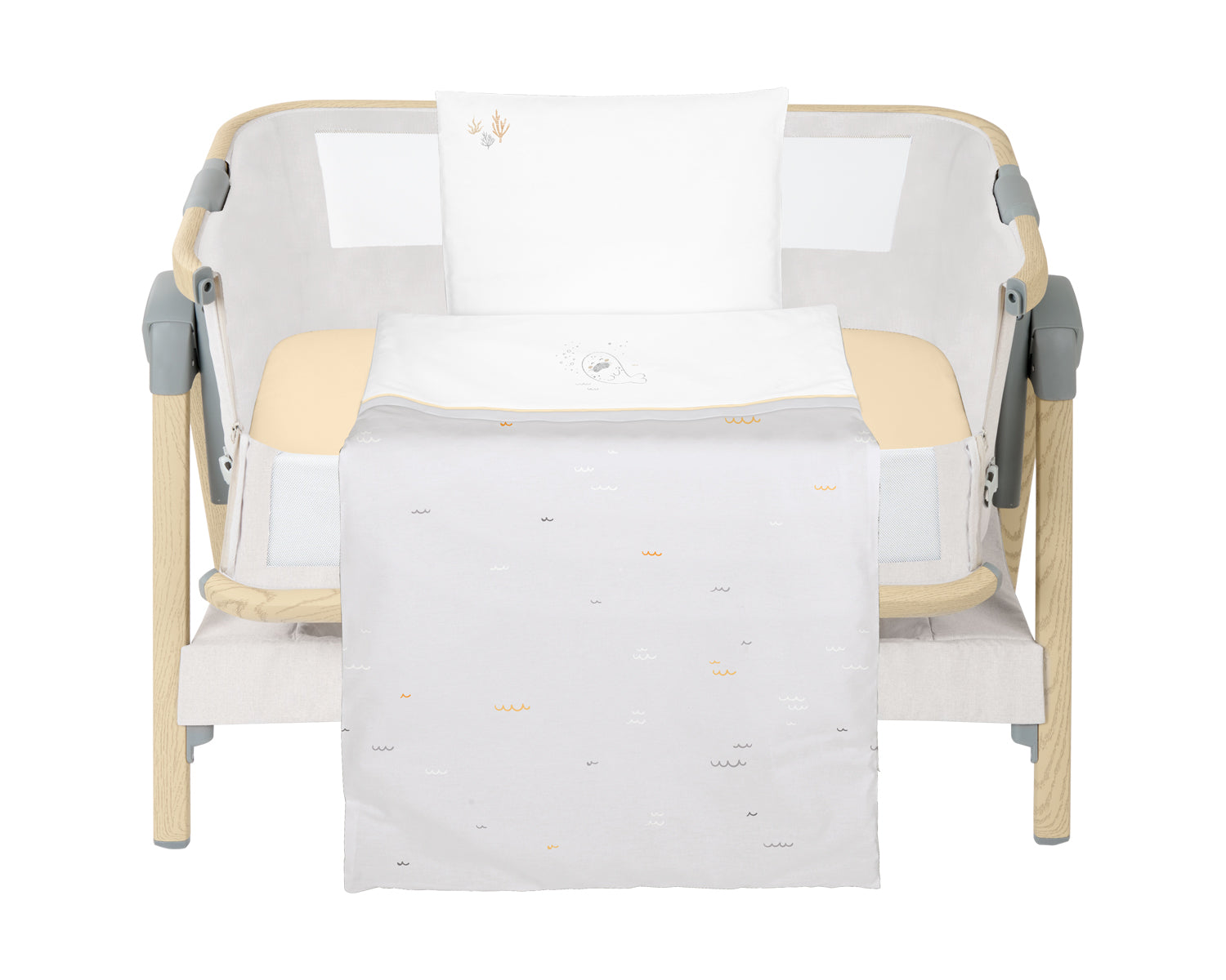 Conjunto de cama para berço pequeno Seally Me de 5 peças Kikkaboo