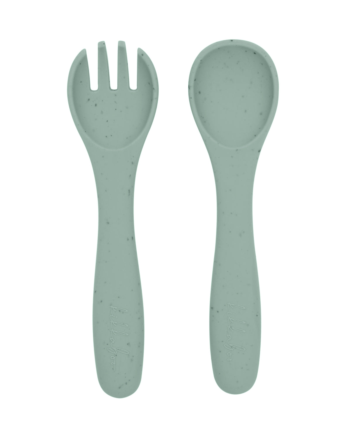 Conjunto de colher e garfo em silicone Platinum Kikkaboo
