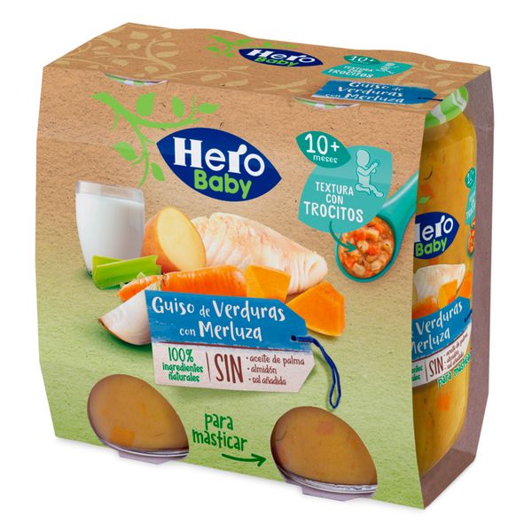 Hero Baby Pote Guisado de Legumes com Pescada com Pedaços +10m 2x235 g