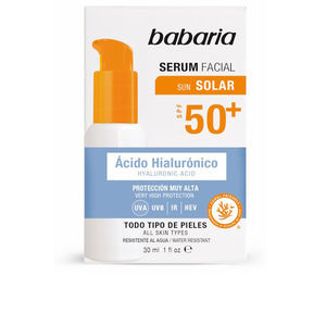 Protetor Solar Babaria Solar Ácido Hialurónico Sérum Facial SPF50 30ml