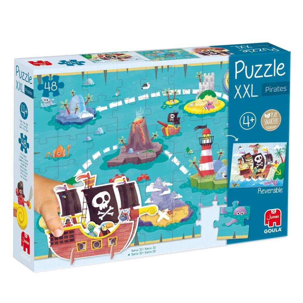 Puzzle Goula XXL Reversível Piratas 48 Peças