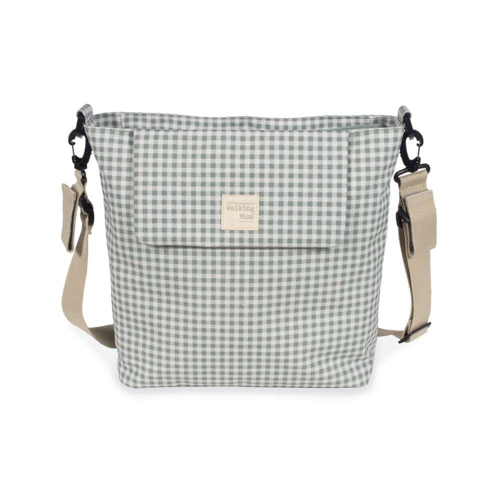 Saco com Muda Fraldas Walking Mum I Love Vichy Verde