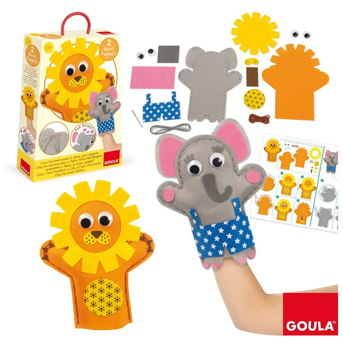 2 Marionetas Elefante e Leão