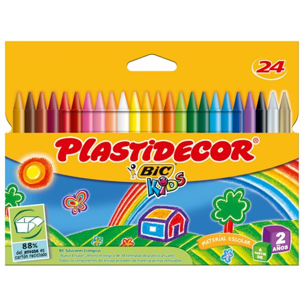 Bic Caixa Lápis de Cera Plastidecor 24 un.