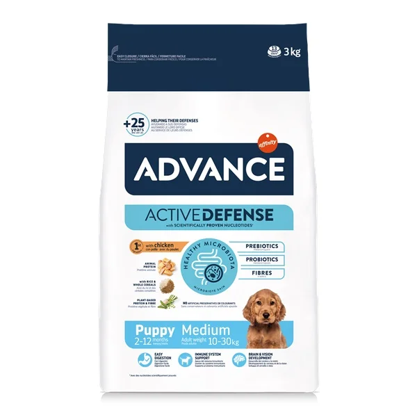 Advance Dog Medium Puppy Chicken & Rice - 3 kg - ParAnimais
