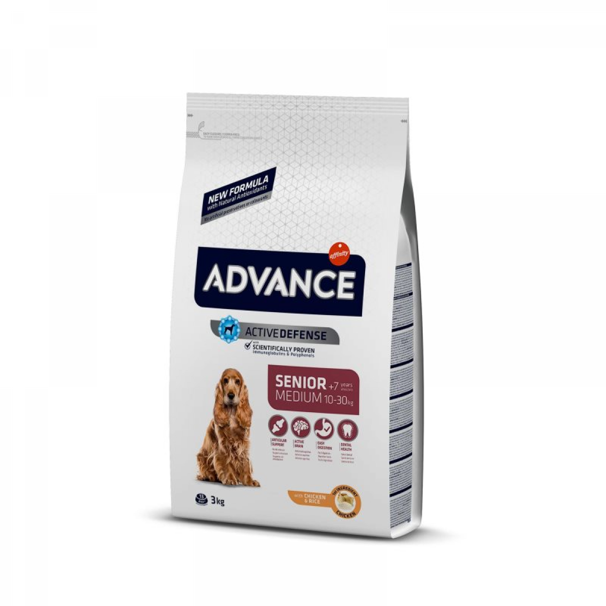 Advance Vitality +7 Senior Medium 3kg Ração Seca para Cão Sénior - Campet