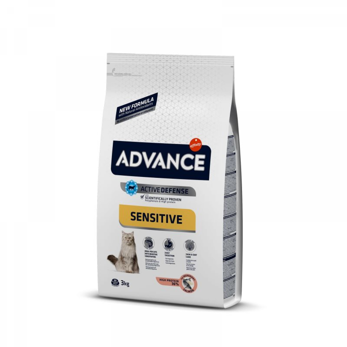 Advance Adult Sensitive Care 3kg Salmão Ração Seca para Gato - Campet