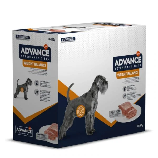 Ração Húmida Advance VET Weight Balance Cão Adulto Frango 8 x 150g