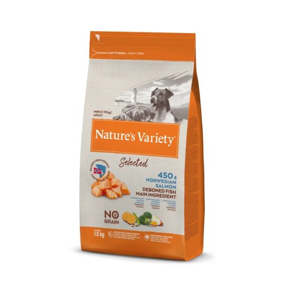 Nature's Variety Selected No Grain Mini Norwegian Salmon 1,5Kg
