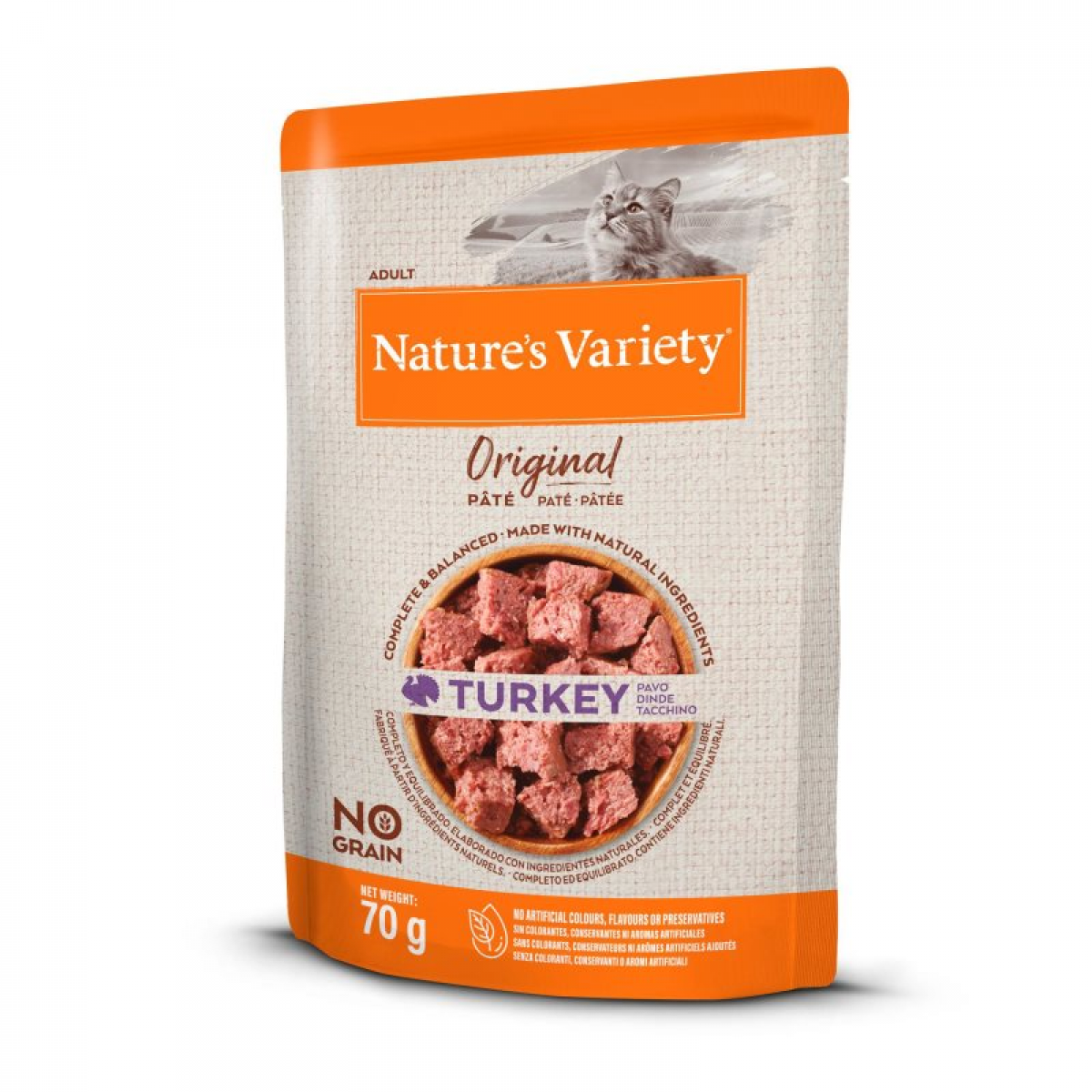 Ração Húmida Nature's Variety Original No Grain Paté Turkey 70g