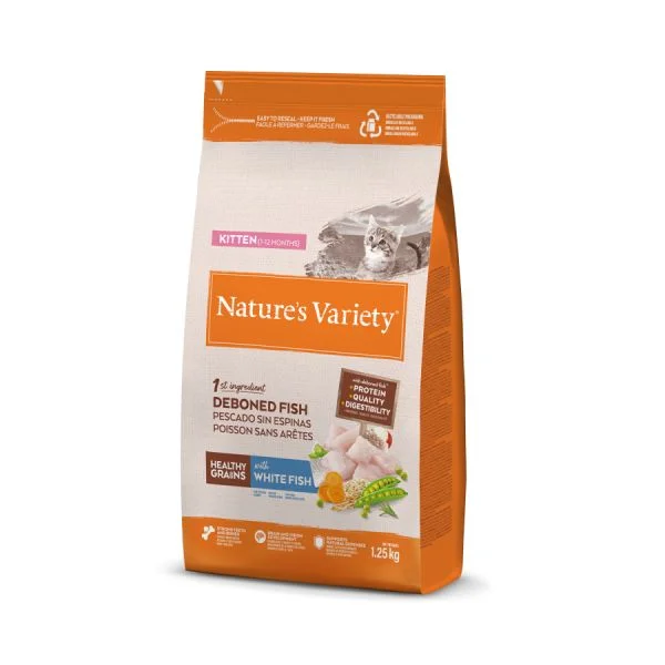 Nature's Variety Grain Peixe Branco para Kitten 1,250Kg