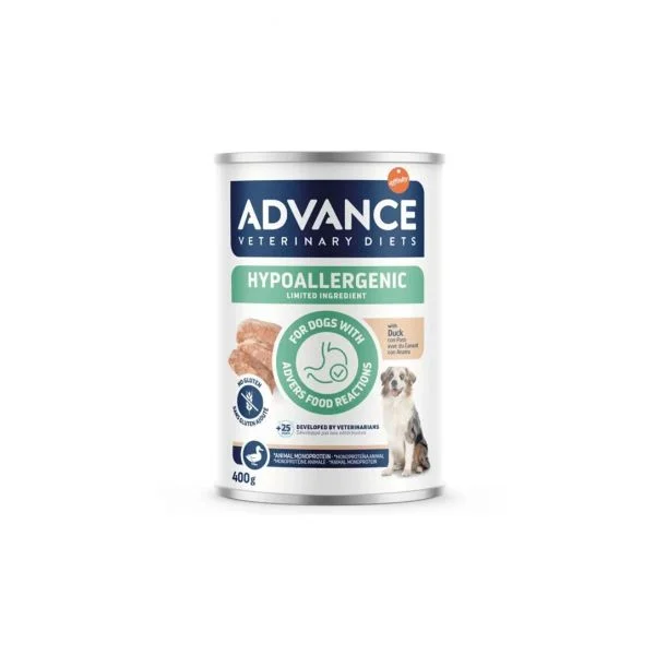 Ração Húmida Advance Húmida Hipoalergénica Pato 400g