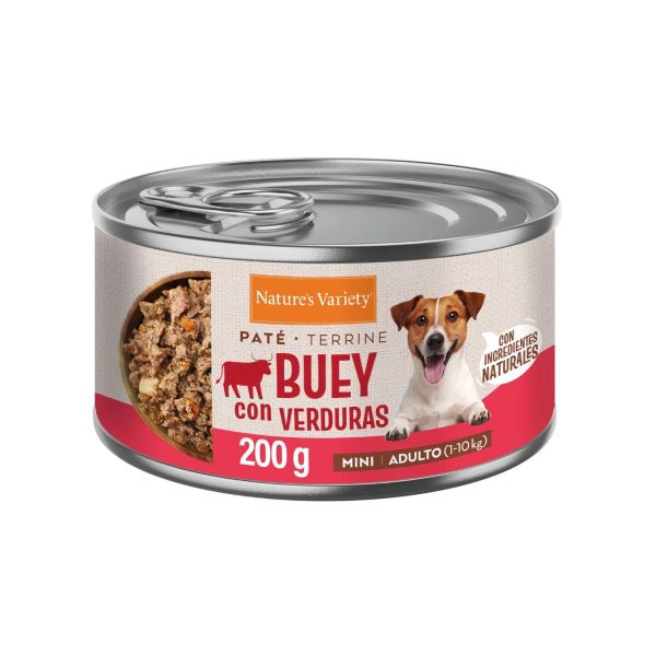 Ração Húmida Nature's Variety Paté Mini Vaca e Legumes Cão Porte Pequeno 200g