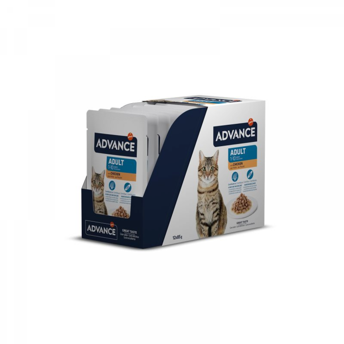 Ração Húmida Advance Cat Wet Adult Chicken 12x85g