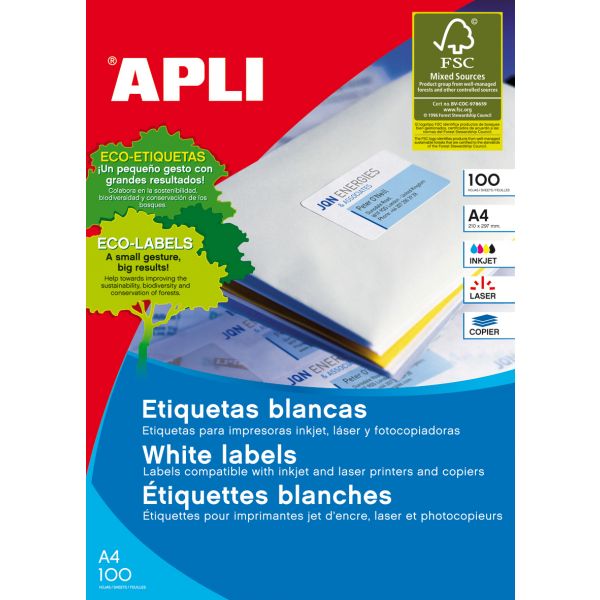 Apli Etiquetas Adesivas 210x148mm 200 Fls - 01243