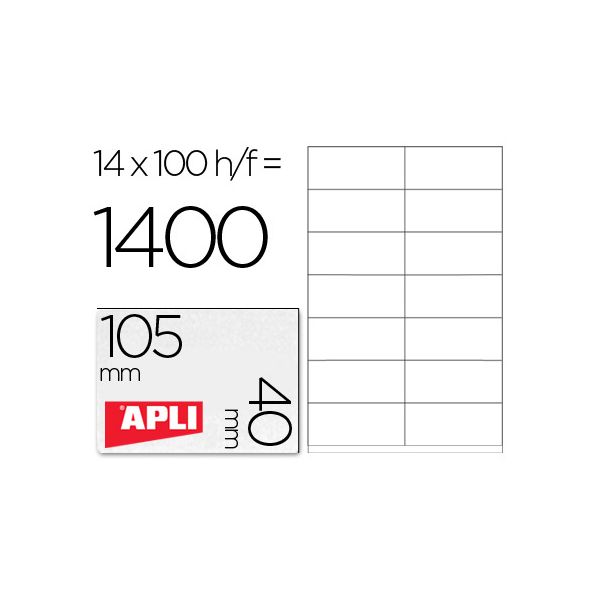 Apli Etiquetas Adesivas 105x40mm 100 Fls - 01275
