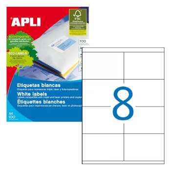Etiquetas 105×70 Apli 100 Folhas A4 800un